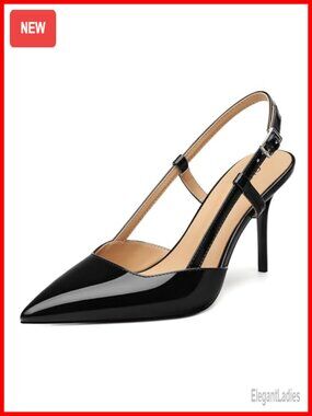 SKYSTERRY Slingback Heels Women Closed Pointed Toe High Stiletto Pumps